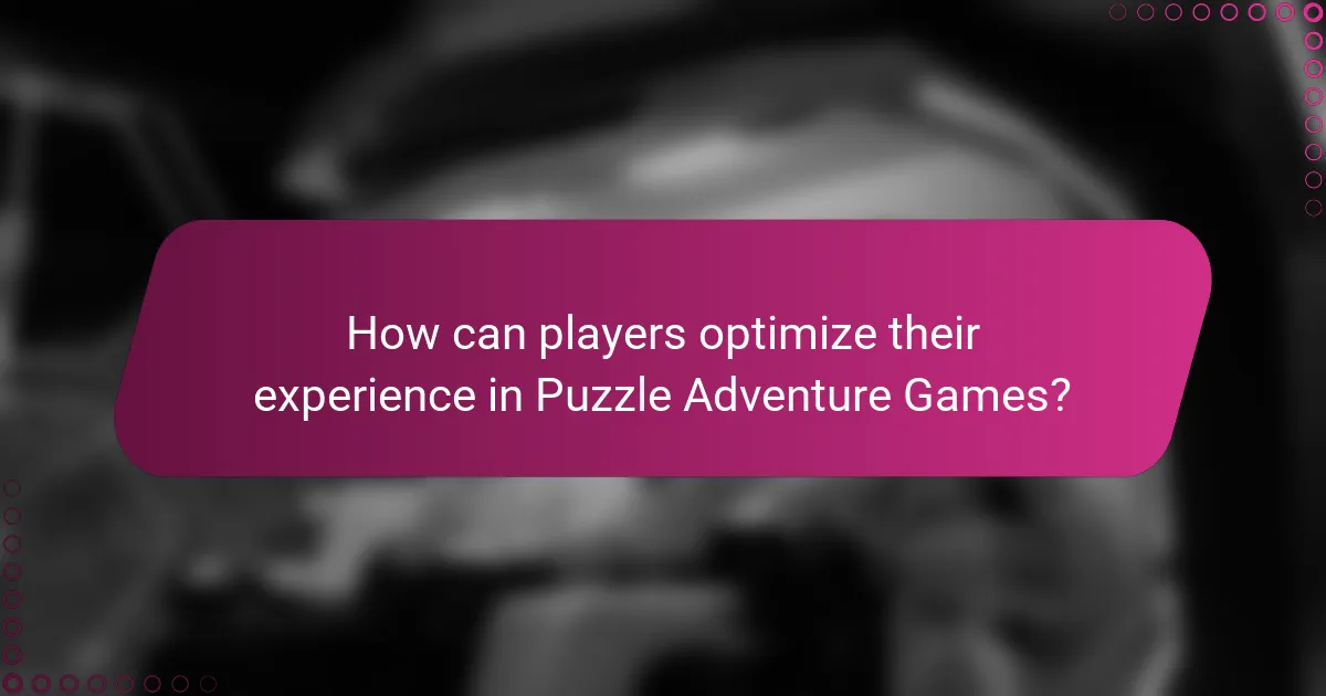 How can players optimize their experience in Puzzle Adventure Games?