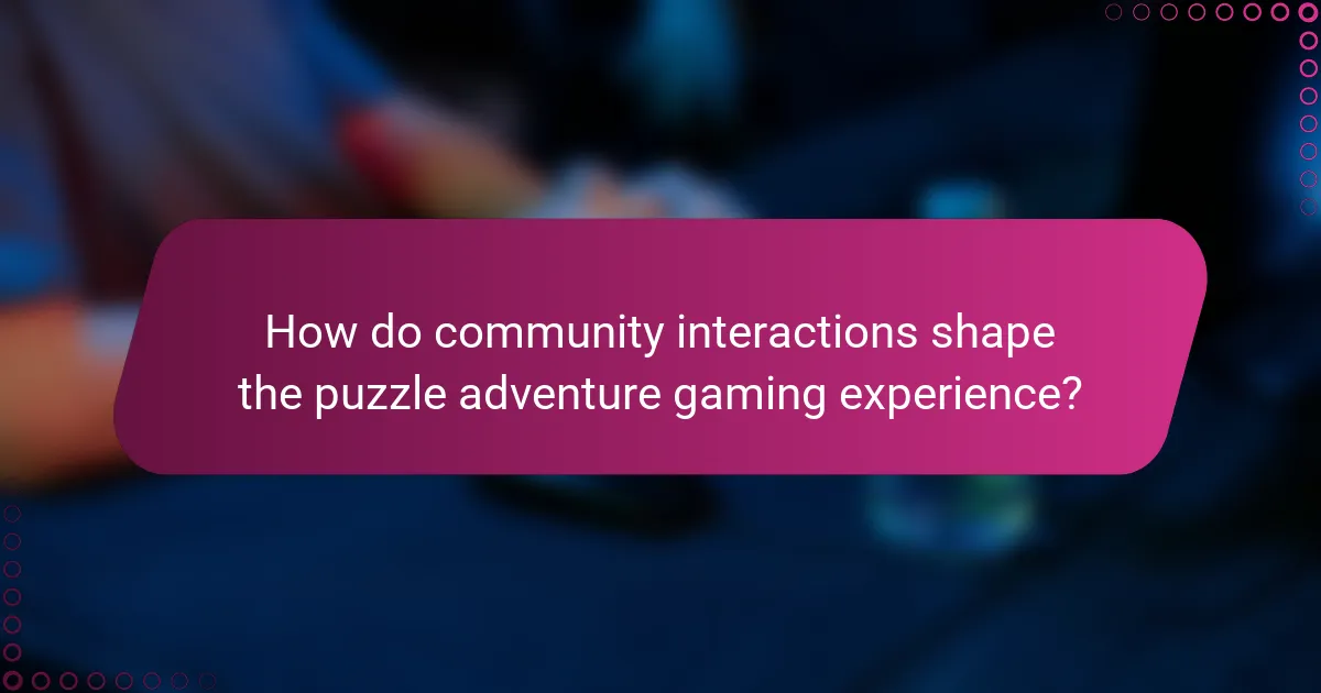 How do community interactions shape the puzzle adventure gaming experience?