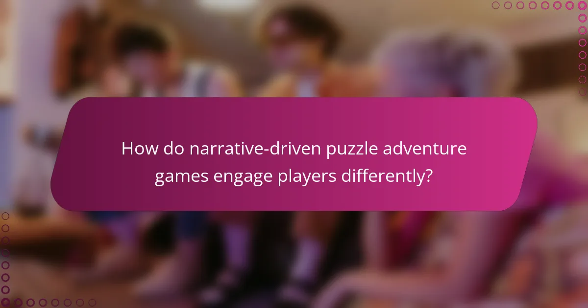 How do narrative-driven puzzle adventure games engage players differently?