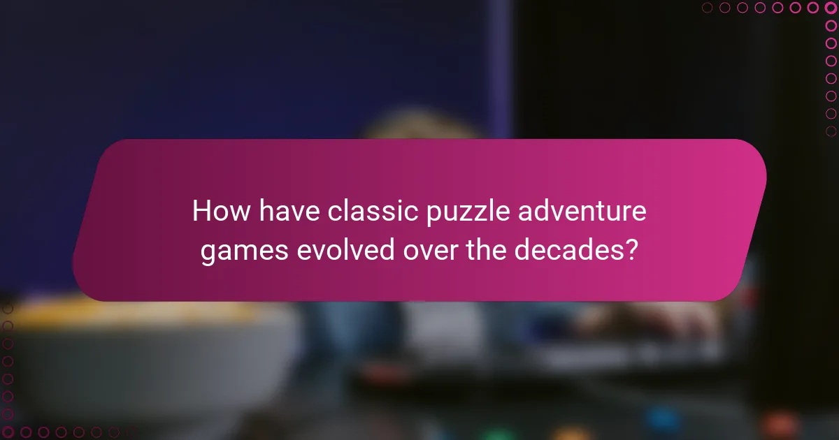 How have classic puzzle adventure games evolved over the decades?