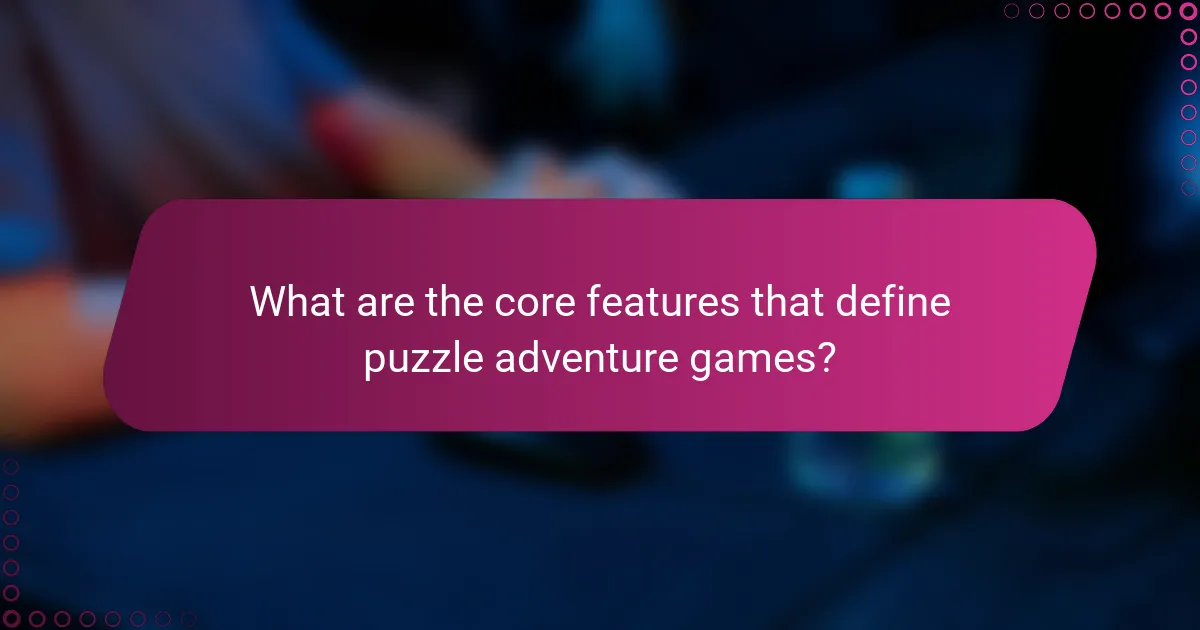 What are the core features that define puzzle adventure games?