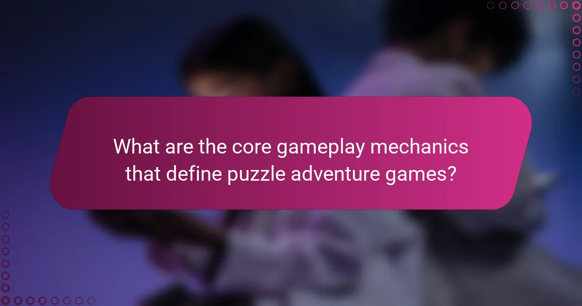 What are the core gameplay mechanics that define puzzle adventure games?
