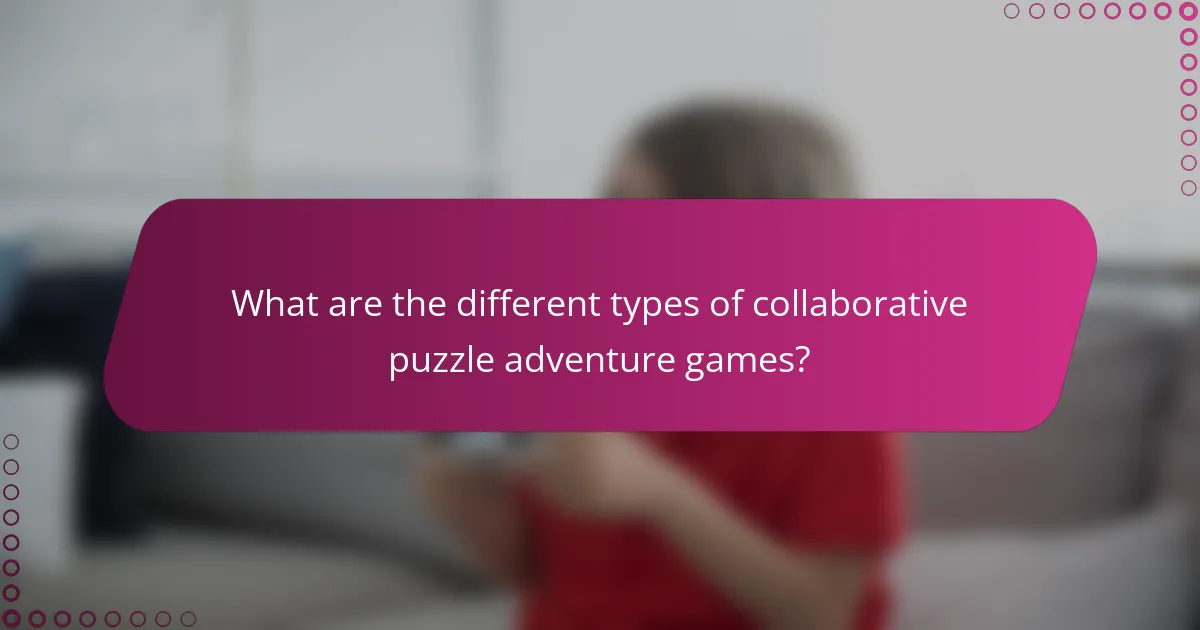 What are the different types of collaborative puzzle adventure games?