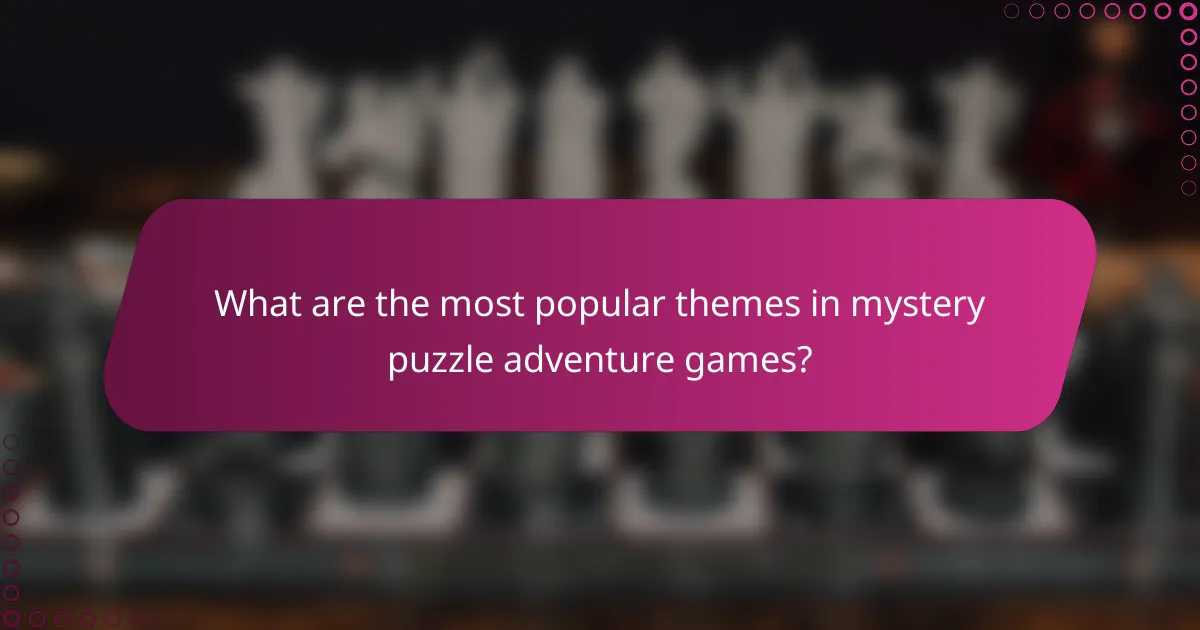 What are the most popular themes in mystery puzzle adventure games?