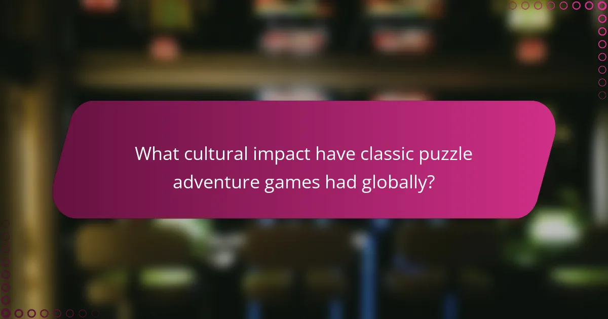 What cultural impact have classic puzzle adventure games had globally?