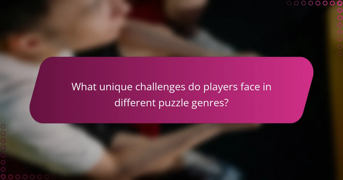 What unique challenges do players face in different puzzle genres?