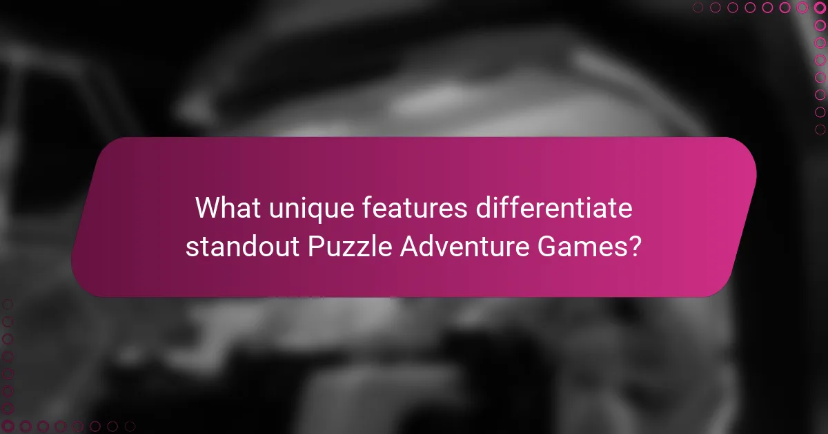 What unique features differentiate standout Puzzle Adventure Games?