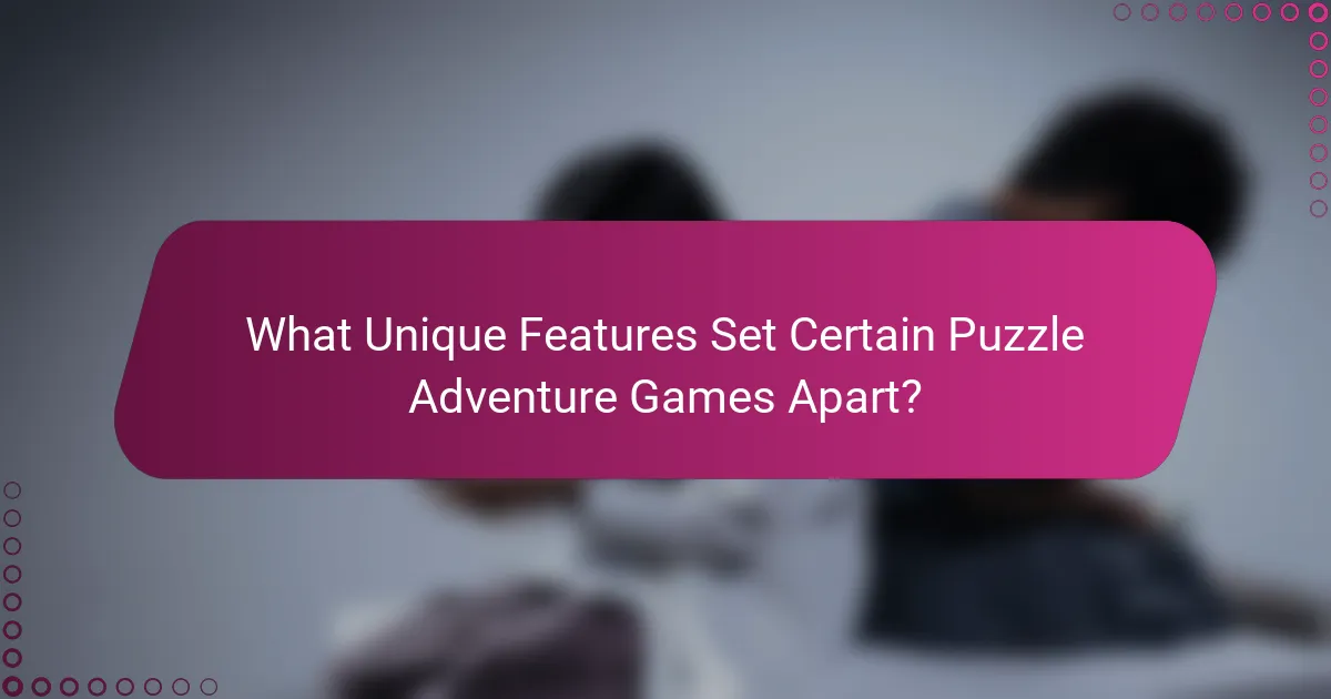 What Unique Features Set Certain Puzzle Adventure Games Apart?