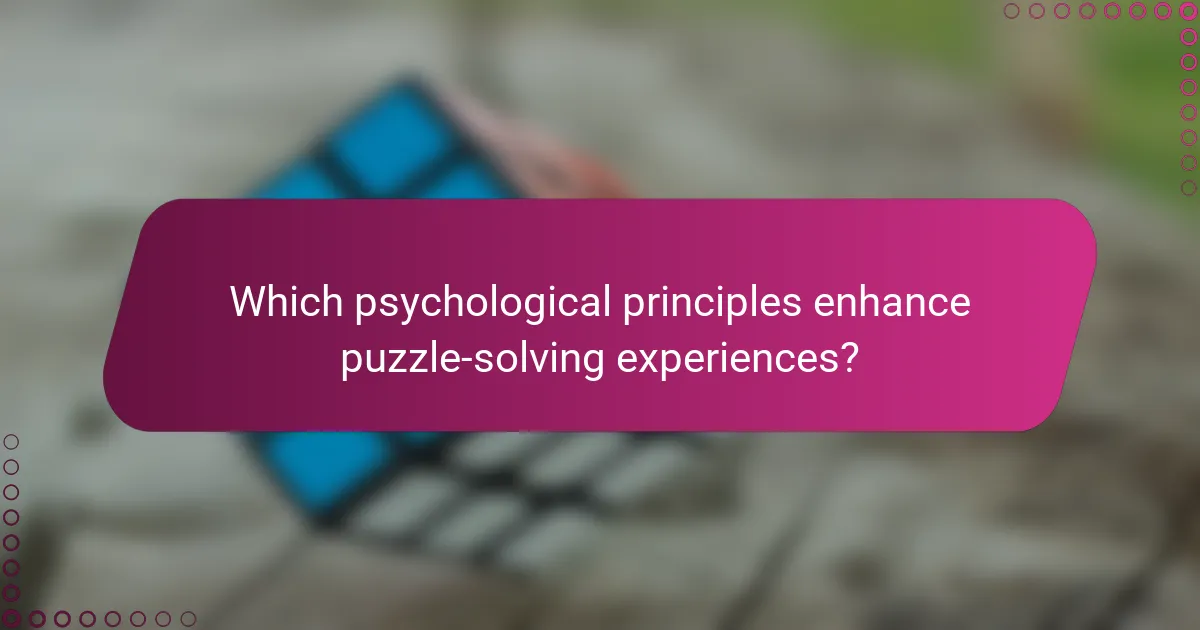 Which psychological principles enhance puzzle-solving experiences?